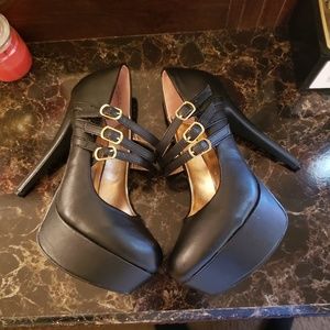 Black strappy heels